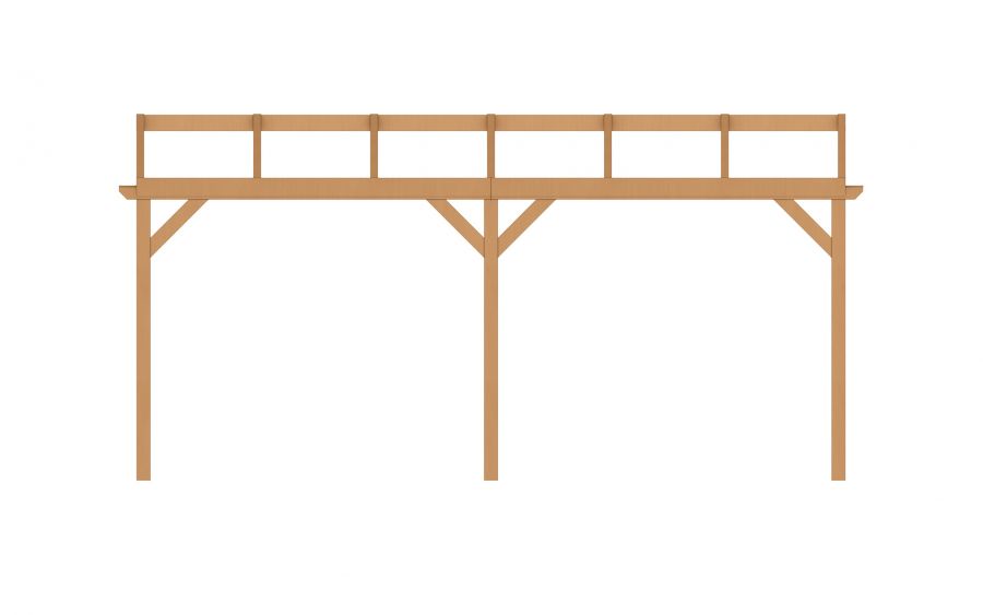 YARD Outdoor OBLIQUE veranda schuin dak 600x400 cm Douglas blank
