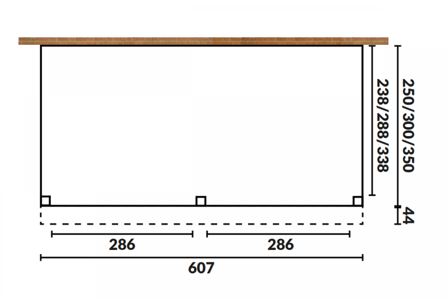 YARD Outdoor OBLIQUE veranda schuin dak 600x400 cm Douglas blank