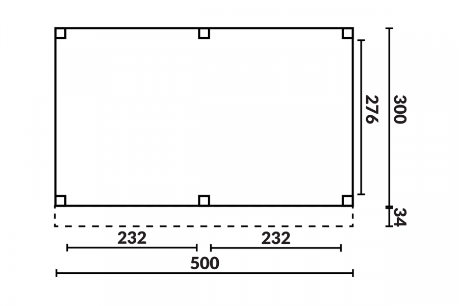 YARD Outdoor EASYLINE overkapping 500x300 cm Douglas blank Bouwpakket