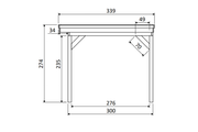 YARD Outdoor EASYLINE overkapping 500x300 cm Douglas blank Bouwpakket
