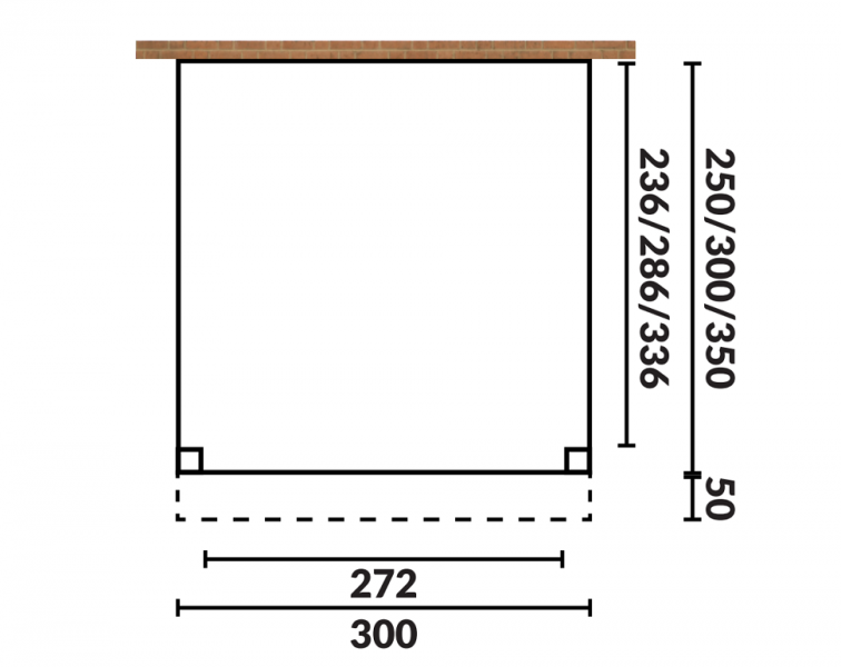 YARD Outdoor OBLIQUE Veranda Schuin dak 300x300 cm Douglas blank dakbeplanking