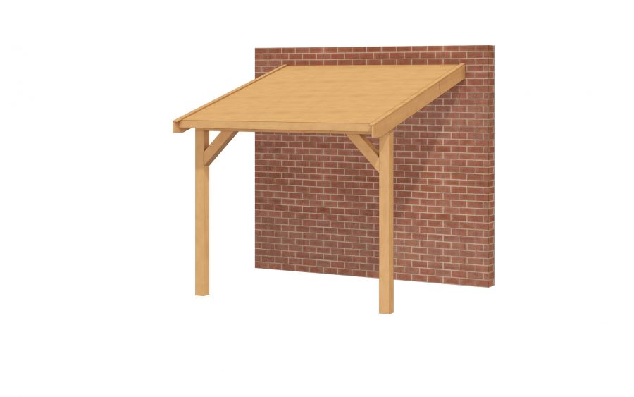 YARD Outdoor OBLIQUE Veranda Schuin dak 300x400 cm Douglas blank dakbeplanking