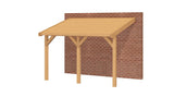 OBLIQUE Veranda bouwpakket schuin dak 400x400 cm Douglas blank dakbeplanking YARD Outdoor