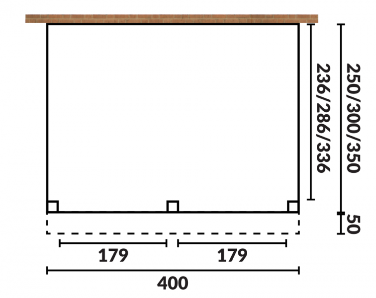 YARD Outdoor OBLIQUE Veranda Schuin dak 400x400 cm Douglas blank dakbeplanking