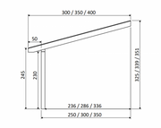YARD Outdoor OBLIQUE Veranda Schuin dak 400x400 cm Douglas blank dakbeplanking