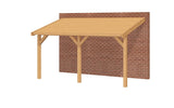 OBLIQUE Veranda bouwpakket Schuin dak 500x400 cm Douglas blank dakbeplanking YARD Outdoor