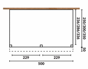 YARD Outdoor OBLIQUE Veranda Schuin dak 500x400 cm Douglas blank dakbeplanking
