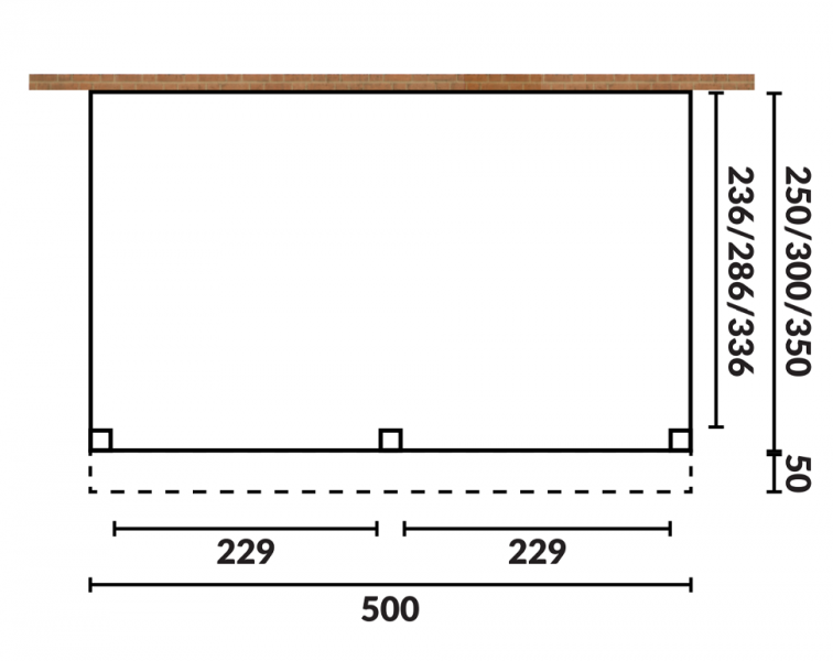 YARD Outdoor OBLIQUE Veranda Schuin dak 500x400 cm Douglas blank dakbeplanking