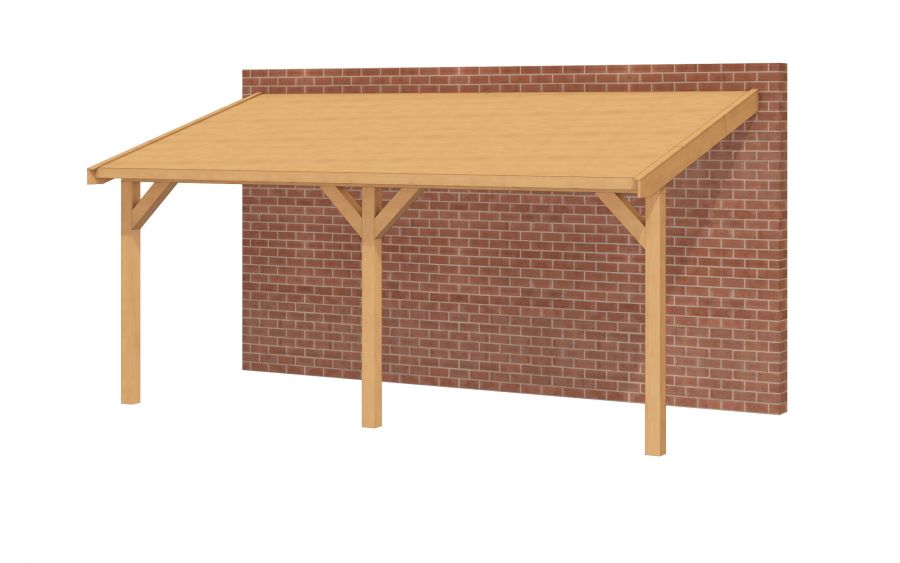 YARD Outdoor OBLIQUE Veranda Schuin dak 600x400 cm Douglas blank dakbeplanking