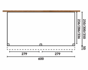 YARD Outdoor OBLIQUE Veranda Schuin dak 600x400 cm Douglas blank dakbeplanking