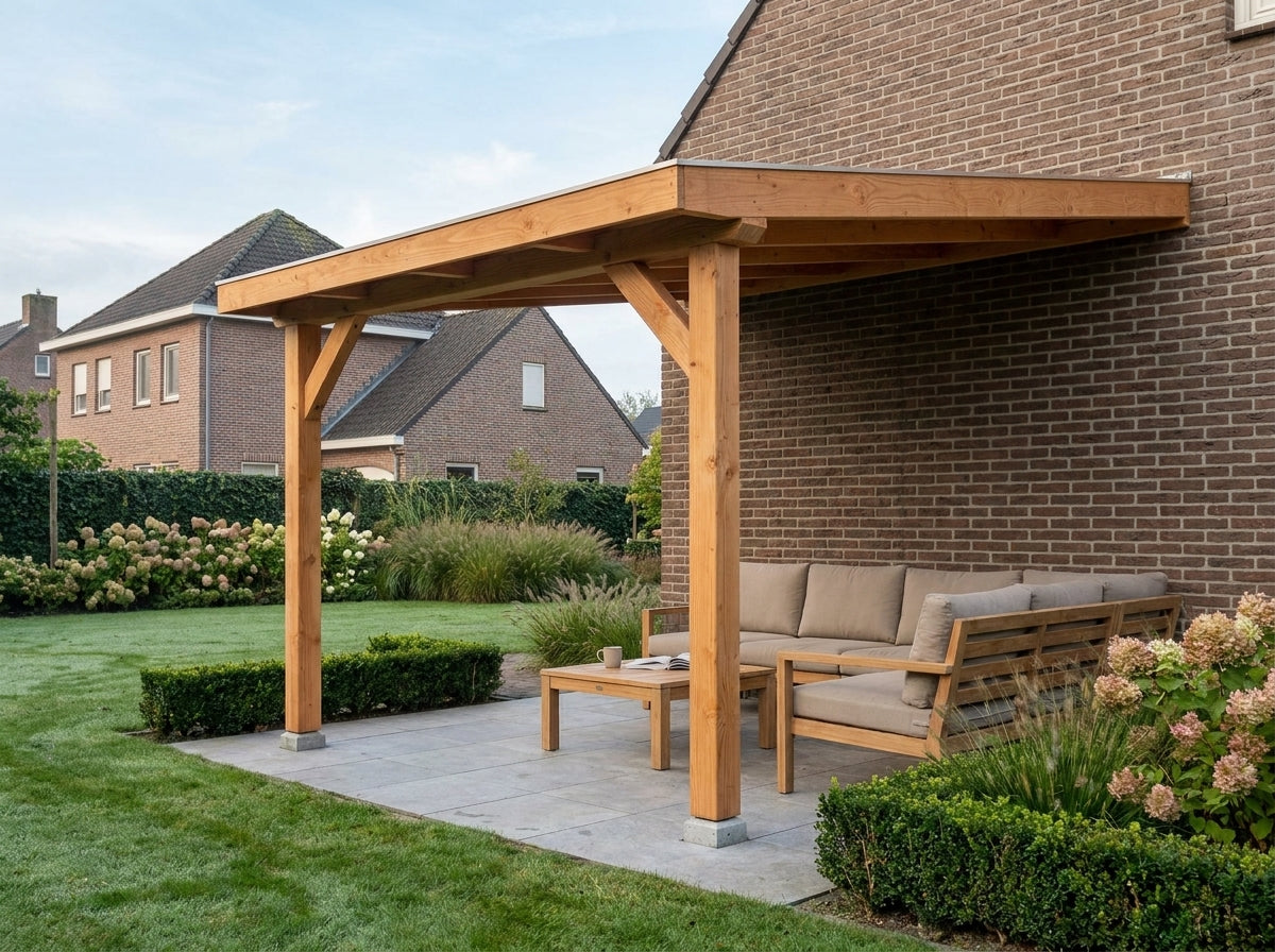 OBLIQUE veranda bouwpakket schuin dak 300x400 cm Douglas blank YARD Outdoor