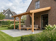 OBLIQUE Veranda bouwpakket met schuin dak 500x350 cm Douglas blank dakbeplanking YARD Outdoor