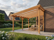 OBLIQUE veranda bouwpakket schuin dak 600x350 cm Douglas blank YARD Outdoor