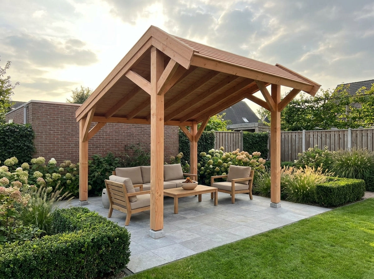 SUBLIME overkapping bouwpakket kapschuurdak 300x300 cm Douglas blank YARD Outdoor