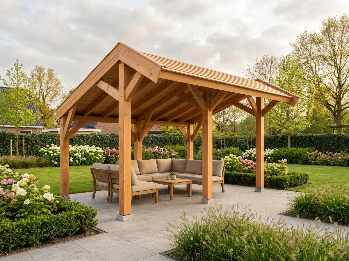 SUBLIME overkapping bouwpakket kapschuurdak 400x250 cm Douglas blank YARD Outdoor