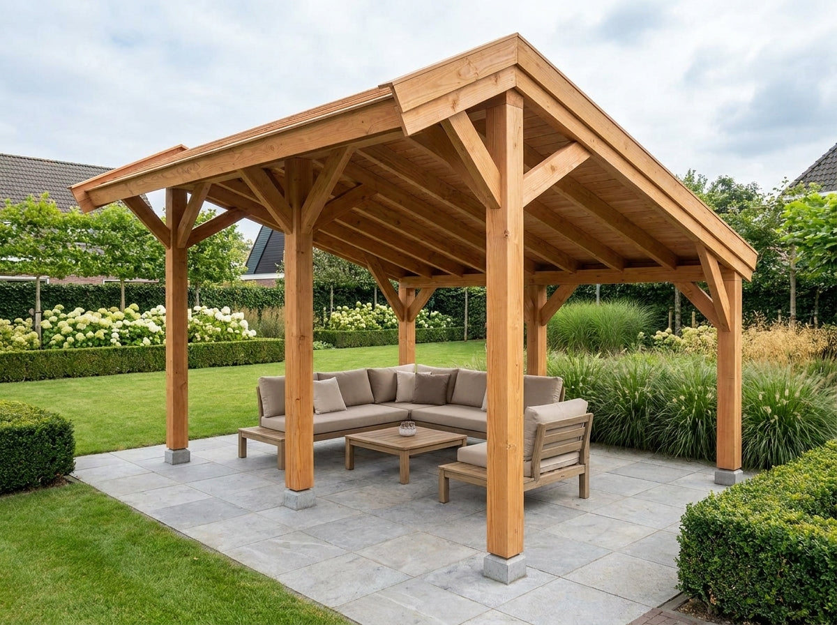 SUBLIME overkapping bouwpakket kapschuurdak 400x300 cm Douglas blank YARD Outdoor