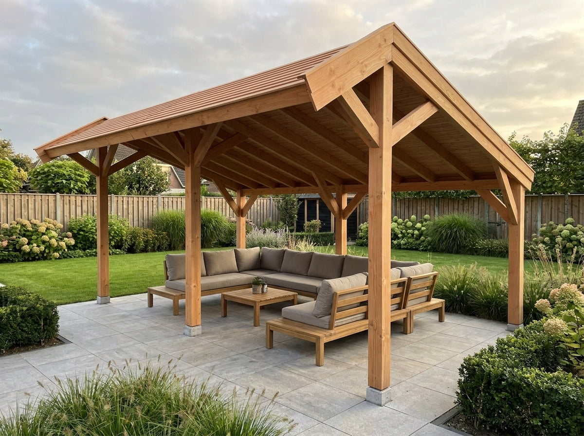 SUBLIME overkapping bouwpakket kapschuurdak 600x300 cm Douglas blank YARD Outdoor