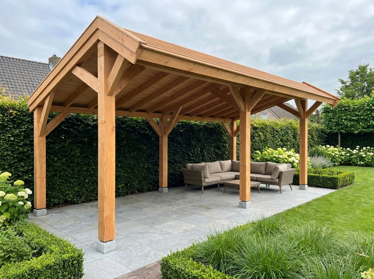 SUBLIME overkapping bouwpakket kapschuurdak 700x250 cm Douglas blank YARD Outdoor