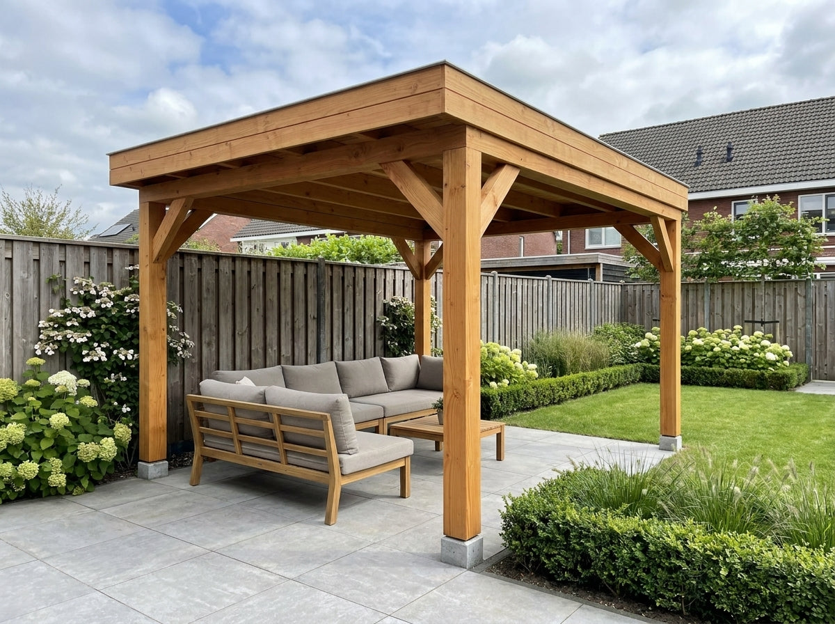 SUBLIME overkapping bouwpakket plat dak 300x400 cm Douglas blank YARD Outdoor