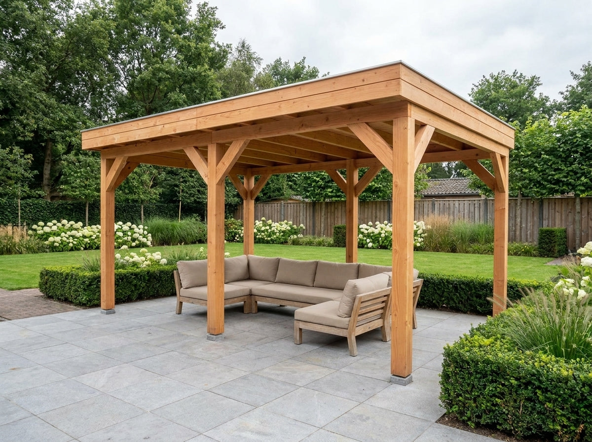 SUBLIME overkapping bouwpakket plat dak 500x350 cm Douglas blank YARD Outdoor