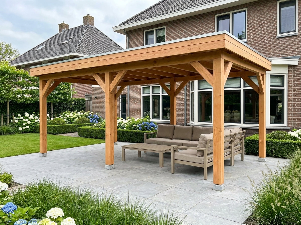 SUBLIME overkapping bouwpakket plat dak 600x300 cm Douglas blank YARD Outdoor