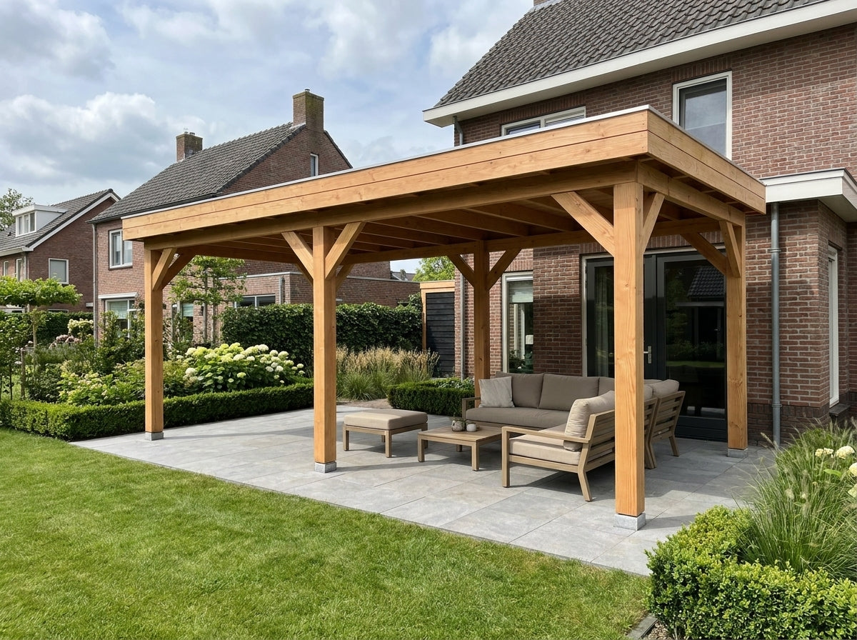 SUBLIME overkapping bouwpakket plat dak 700x300 cm Douglas blank YARD Outdoor