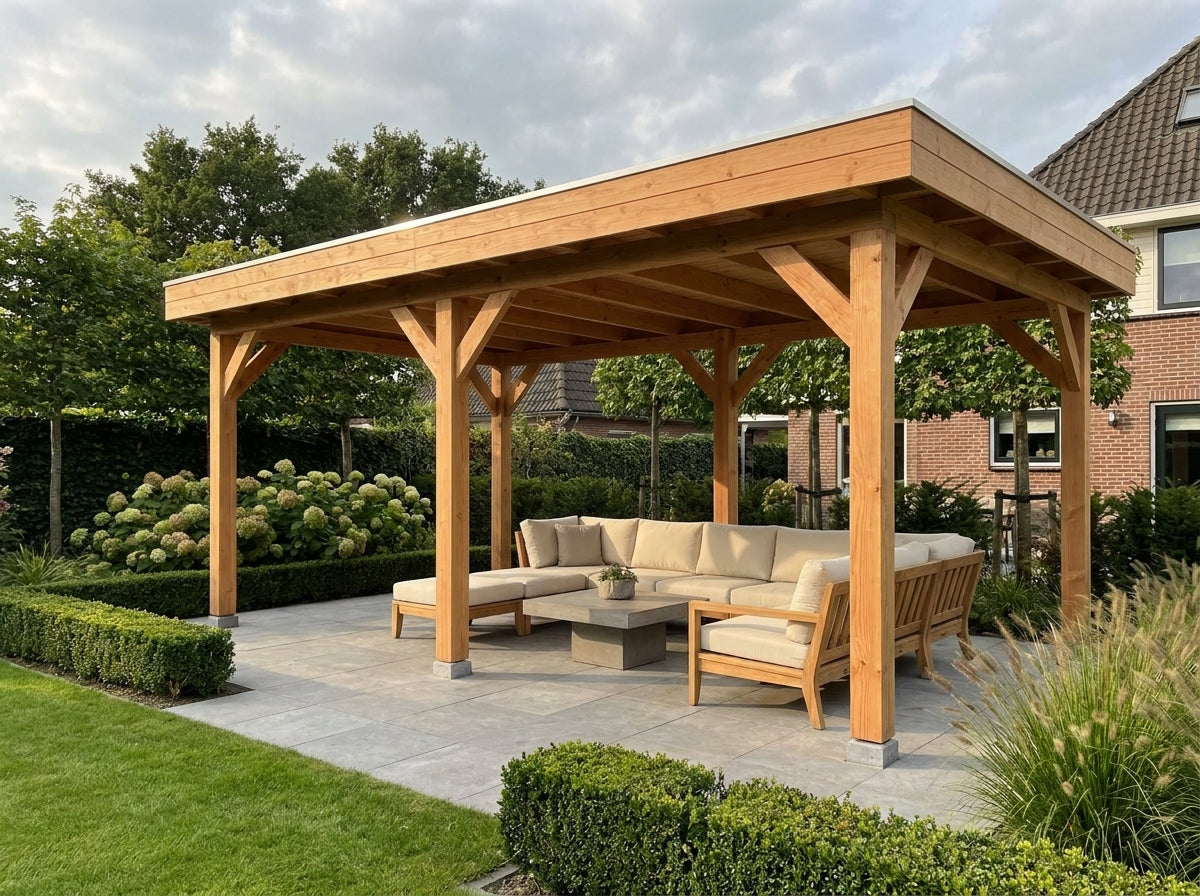 SUBLIME overkapping bouwpakket plat dak 750x350 cm Douglas blank YARD Outdoor
