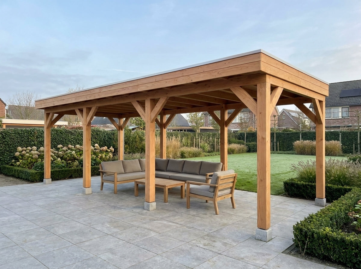 SUBLIME overkapping bouwpakket plat dak 750x400 cm Douglas blank YARD Outdoor