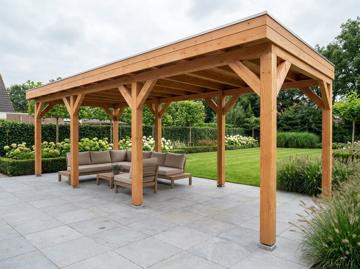 SUBLIME overkapping bouwpakket plat dak 800x300 cm Douglas blank YARD Outdoor