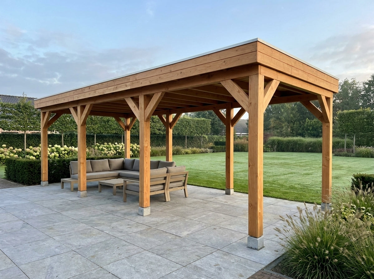 SUBLIME overkapping bouwpakket plat dak 800x350 cm Douglas blank YARD Outdoor