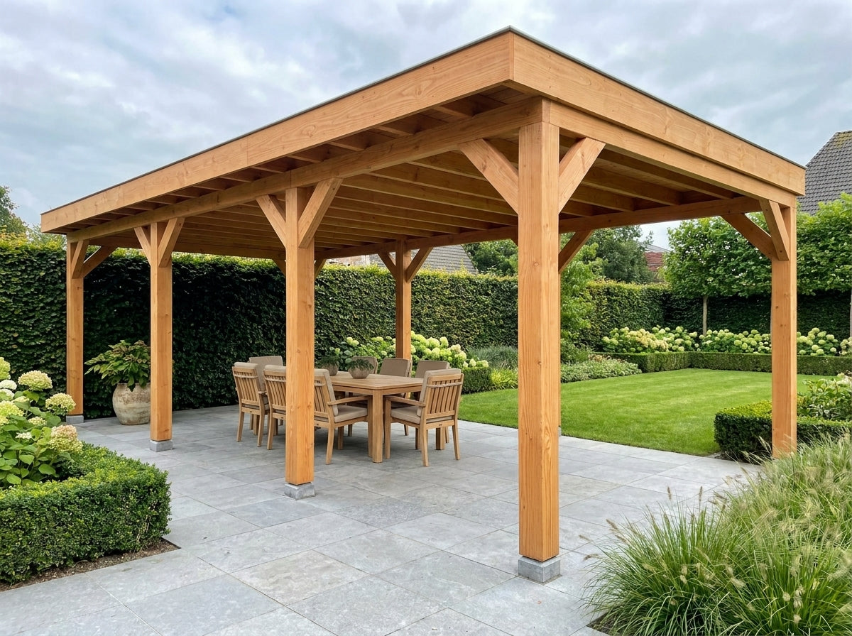 SUBLIME overkapping bouwpakket plat dak 800x400 cm Douglas blank YARD Outdoor