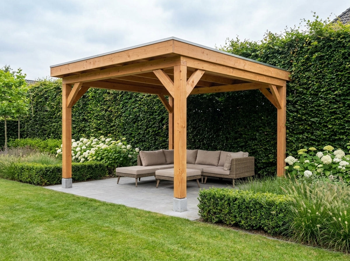 SUBLIME veranda bouwpakket plat dak 300x400 cm Douglas blank YARD Outdoor