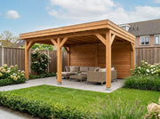 SUBLIME veranda bouwpakket plat dak 500x400 cm Douglas blank YARD Outdoor