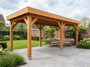 SUBLIME veranda bouwpakket plat dak 750x300 cm Douglas blank YARD Outdoor