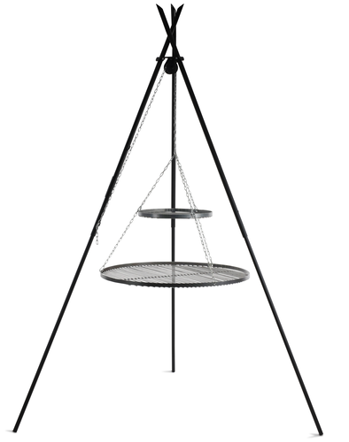 Driepoot barbecue TIPI 210 cm met 2 grillroosters 80 en 40 cm | CookKing